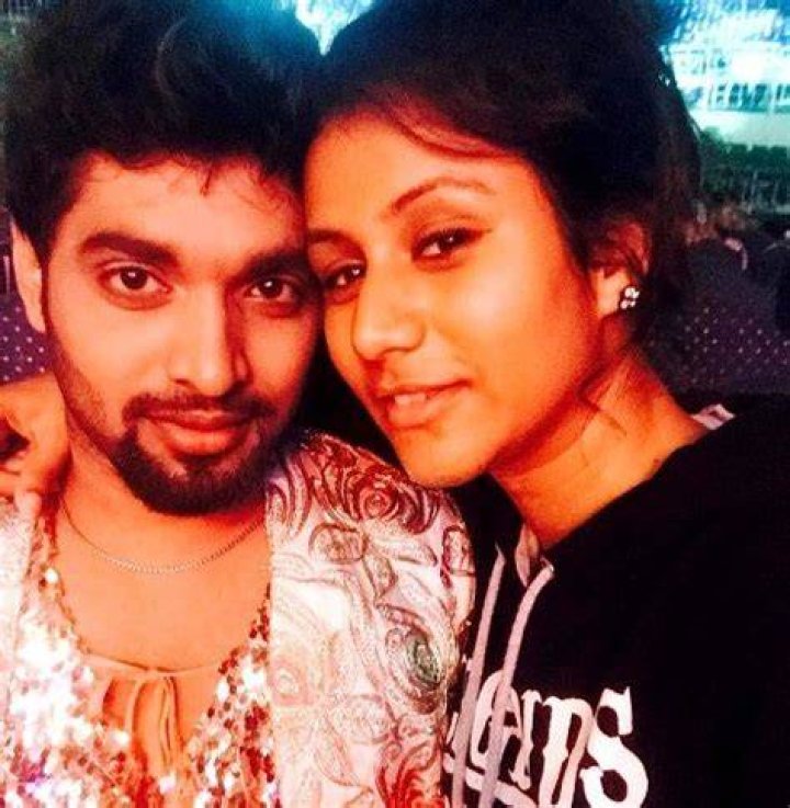 Alya Manasa with her ex boyfriend Sathish