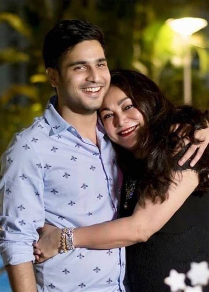 Anmol Ambani with his mother