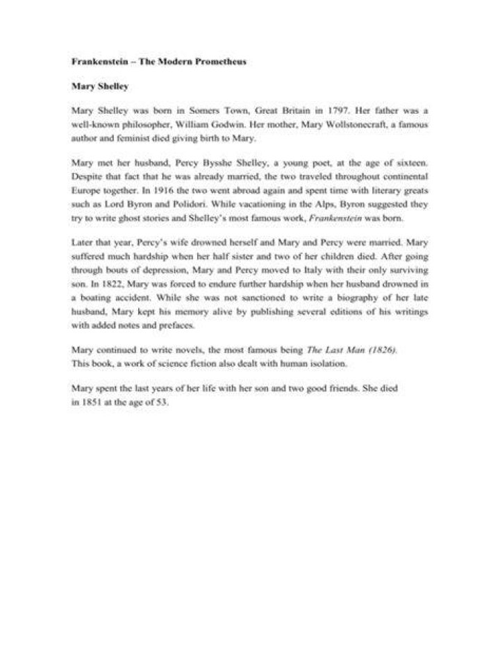 Draft Of Frankenstein By Mary Shelley