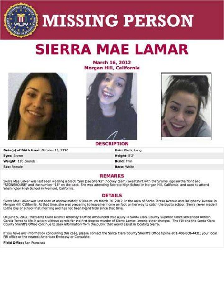 Missing Poster For Sierra Lamar