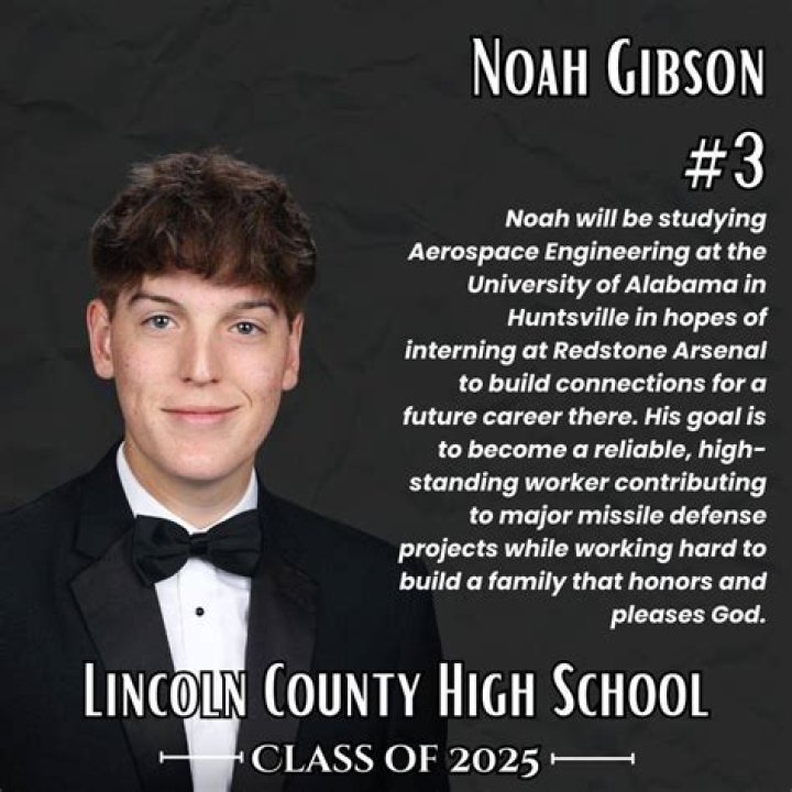 Noah graduated from Lawrence County High School