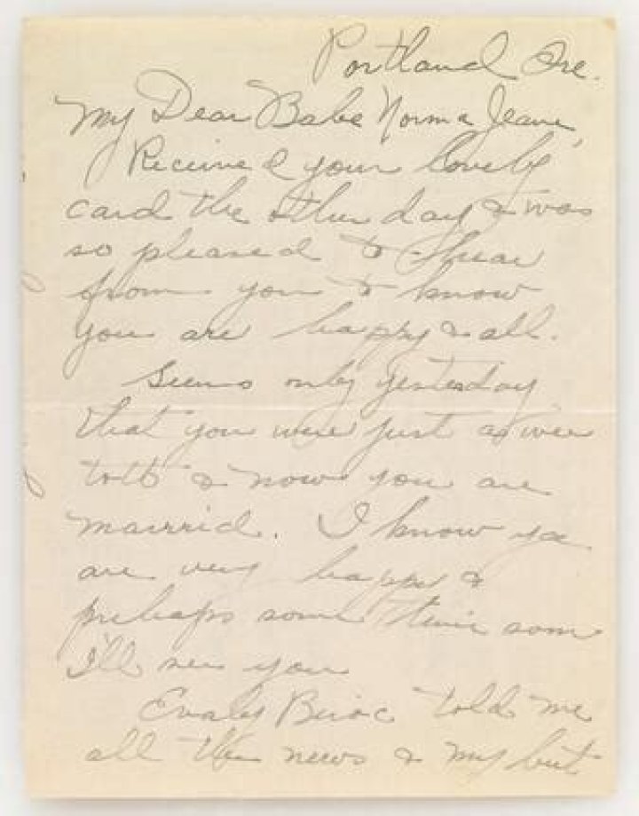 Norma Jeane Letter