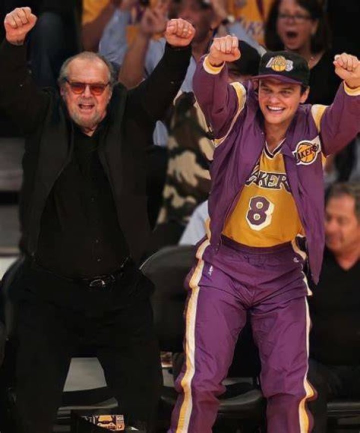 Ray Nicholson supporting Lakers along with his father Jack Nicholson