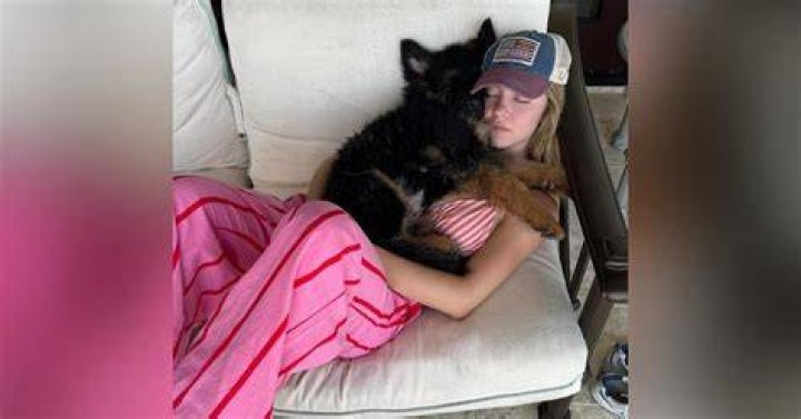 Sydney with her pet dog